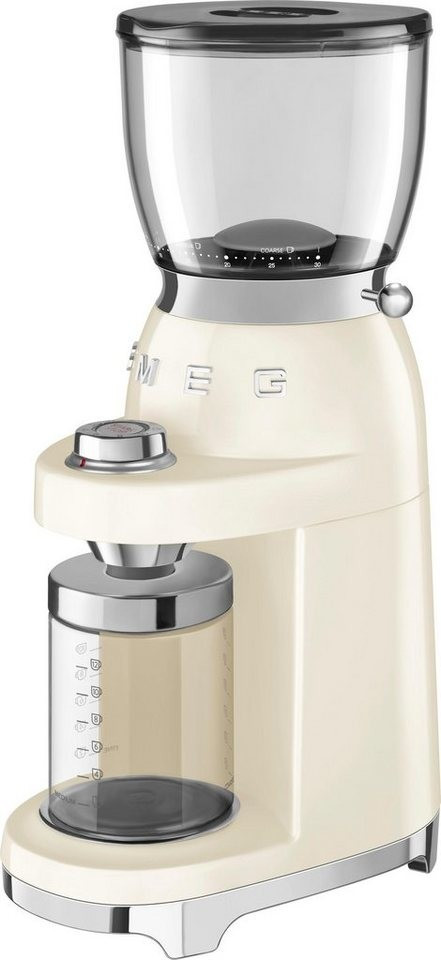 آسیاب قهوه اسمگ ایتالیا مدل SMEG CGF01CREU | رنگ کرم | طراحی رترو با تیغه استیل مخروطی